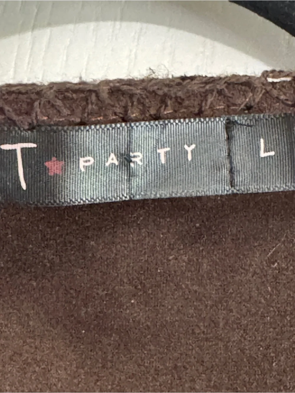 T Party Fashion Brown Fringe Suede-Look Vext